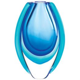 Accent Plus Ocean Blue Art Glass Vase