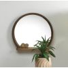 Accent Plus Round Wood Mirror with Shelf