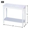 Accent Plus Distressed Look White Carved-Top Table